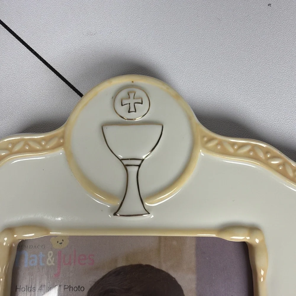 New Nat & Jules First Holy Communion Ceramic White Frame 6.5 X 9.5 4x6 Photo